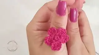 Passo a passo do anel de flor em crochê que uso nos meus vídeos muito fácil