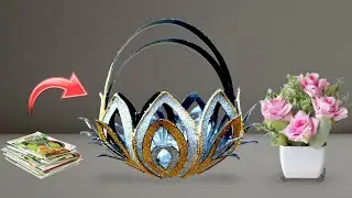 how to make a  ceramic flower basket/ Diy flower basket/paper basket making.