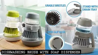 Dishwashing Brush with Soap Dispenser | Brush with Holder