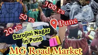 MG Road Market| Sarojini Nagar in Pune🤩😱| Street shopping | Tops for 10,20,50 rs😱| Pune