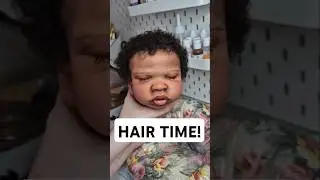 Впервые добавляю кудрявые волосы кукле-реборну! #reborndolls #reborns