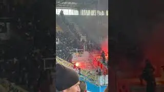 Hansa Rostock vs. Dynamo Dresden #3liga #pyro Ausschreitungen