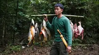 Survival in the Wild: Tracking Wild Goat Traces & Building Effective Primitive Traps for Food