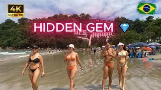⭐ Пляж Тониньяс🌞 🇧🇷: Какая тайна скрывается на этом золотом берегу? 😱🤫 | Прогулка в 4K HDR 120FPS 🌴