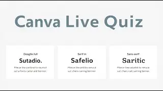 Font Pairing Challenge | Canva Typography Live Game