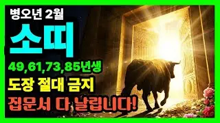 소띠 49,61,73,85년생, 2월에 문서운 미쳤습니다! 단, 도장 잘못 찍으면 이 '황금 문' 닫히니 꼭 확인하세요.