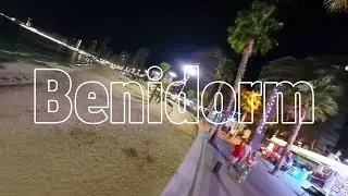 Levante beach at night in Benidorm, Costa Blanca, Spain | 360&deg; virtual walk