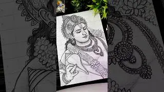 Lord Vishnu Drawing ❤️&zwj;🩹✍️Lord  Narayan Bhagwan Vishnu Drawing✨#shorts #lordvishnu #krishna #drawing