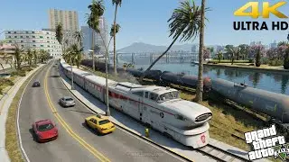 Ultimate Passenger Train Journey in Vice City | Aerotrain & Freight Trains | GTA V Mods