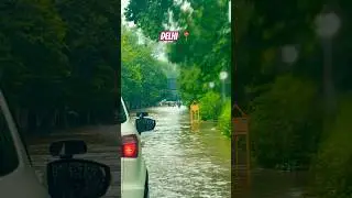 Heavy Rainfall in Delhi| Stuck in Traffic Jam #ncr #delhi #rain #monsoon #viralvideo #weather