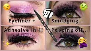 NEW W7 Flick & Grip 2-in-1 Adhesive Eyeliner Pen Review + Wear Test