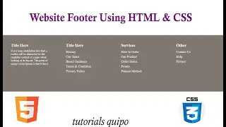 simple footer html css | footer design in html css