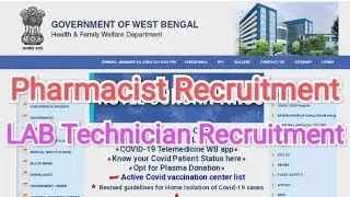 Pharmacist, Lab Technician Recruitment WB HEALTH
