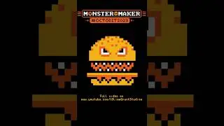 Pixel Art Sneak Peek: Food Monster Pixel Art | Octobit 2025 Day 25 Preview