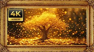 4k Golden Tree Frame - Attract Abundance Of Money & Luck | Realistic TV Art