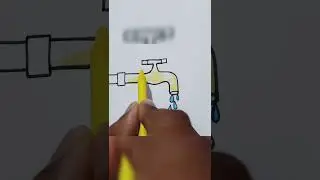 Draw cute tap with  water drops #draw #shorts #drawing #arts #tapwater
