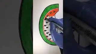 How To Draw  A Cute Watermelon 🍉 #Shorts #HowToDrawCute #Drawing #Watermelon