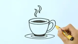 How to Draw a Cup of Coffee | Easy Step by Step | Draw with Sketchy