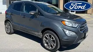 2020 Ford EcoSport Titanium 4WD 400A in Smoke Metallic w/ Power Moonroof & Leather Walk-Around