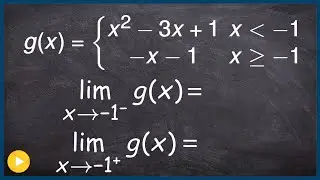 How to find the limits of a piecewise function by graphing first
