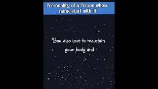 R Name Personality Traits|| #shorts