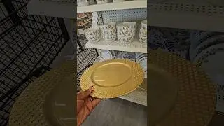 Gold Honeycomb Charger Plates At Dollar Tree #dollartreehaul #dollartree #shopping #bee