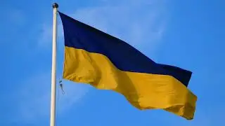 Ukrainian Flag Flying [HD]: The Flag of Ukraine flying high on 24th March 2022 (UK)