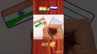 How to draw indian and Russia flags drawing in new design #art #drawing #flagpainting #india #russia