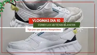 Como lavar tenis blancos de tela // vlogmas 10 // tips