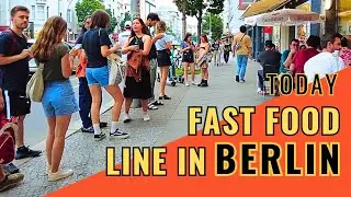 GERMANY WALKING TOUR 🇩🇪 Mad street musician. West Berlin shopping street.