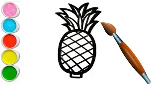 How to draw Pineapple for kids | Drawing Painting Coloring | Toddlers | Easy drawing #pineapple