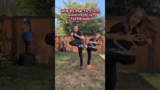 high five taekwondo style high foot turning practice #highfive #taekwondo #fungames #taekwondolife