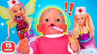 L'infusion magique pour la poup&eacute;e Baby Born malade. Jeux avec la f&eacute;e et la sir&egrave;ne