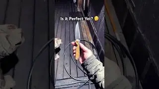 Has he mastered this knife trick?! 🤔 Perfect Spin #shorts #knife #tricks #master #ytshorts #edc