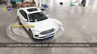 Low profile Car Turntable with aluminum checkered plate top