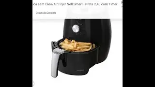 Fritadeira El&eacute;trica sem &Oacute;leo/Air Fryer Nell Smart - Preta 2,4L