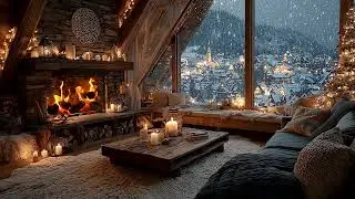 Warm Winter Fireplace & Peaceful Piano  Relaxing Ambience for Sleeping, Studying & Healing