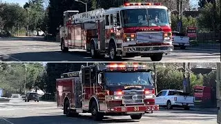 *PEAKED Q + AIR HORN* San Ramon Valley Fire E31 & T31 Responding