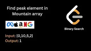 18 | Find Peak Element In Mountain Array | LeetCode 162 Binary Search | Hindi