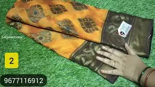 Royal Golden Brasso sarees || linen cotton sarees (27-10-21) @SJCollections