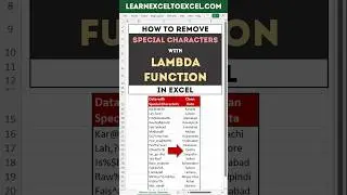 Remove Special Characters from Text String with Excel LAMBDA Function - Excel Data Cleaning - No VBA