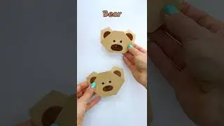 Easy Paper Bear Face #diy #origami #bear #face #papercraft #easy #tutorial #hobby #shorts