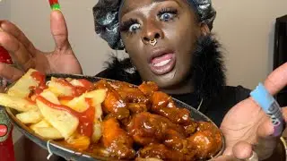 20 PC HOTTT Wing 🥵 & garlic cheese fries! 🍟 Recipe AND Mukbang!!