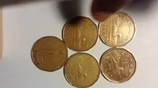 Canadian  one dollar  varieties  of  Lonnie  coin