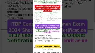 ITBP Constable Tradesman (Tailor & Cobbler) Recruitment 2024 Form Kaise Bhare