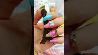Esmalte da Semana!!  #unhasdecoradas #esmaltecolorido #lacinhos #strass #diadascrian&ccedil;as #sorvete