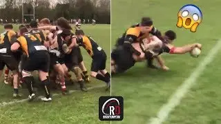 BLOOPER: After a powerful maul, he had just one job