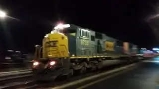 [CSXT]8735 EMD SD60I Ex-Cr-4756 EMD SD70MAC Leads L141-24 With Hornshow @ Track Speed In Fay NC