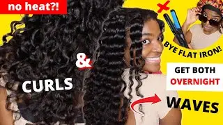EASY Overnight Heatless Waves & Curls | Natural Hair