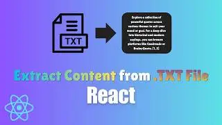 How to Extract Content from a TXT File in React || How to Read .txt File in React js